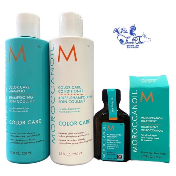 Combo gội xả giữ màu nhuộm và tinh dầu dưỡng MOROCCANOIL COLOR CARE 250mlx2/25ml [ New ]