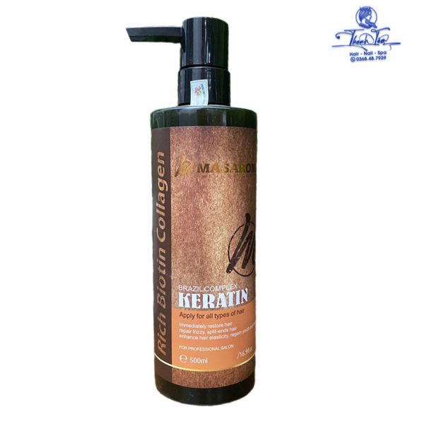 Kem Keratin Masaroni dạng gel phục hồi tóc hư tổn Canada 500ml [ New ]