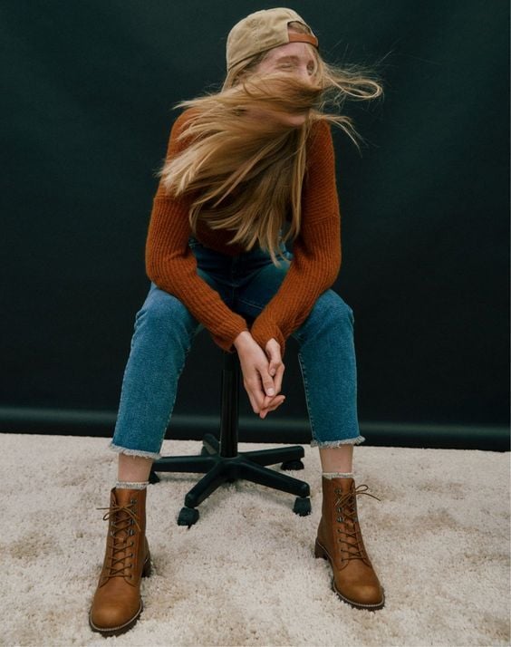 Madewell Boot Nâu cột dây