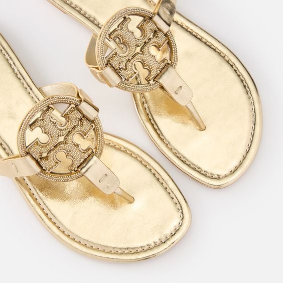  Dép xỏ ngón Tory burch Ánh vàng 