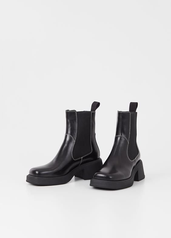Vagabond Boot Dorah đen viền trắng- cổ thun