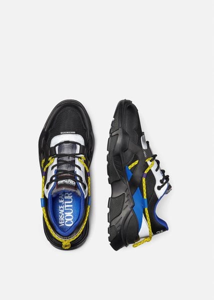  Giày Versace Đen dây vàng 