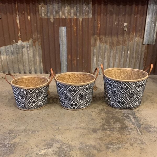  Giỏ mây họa tiết 