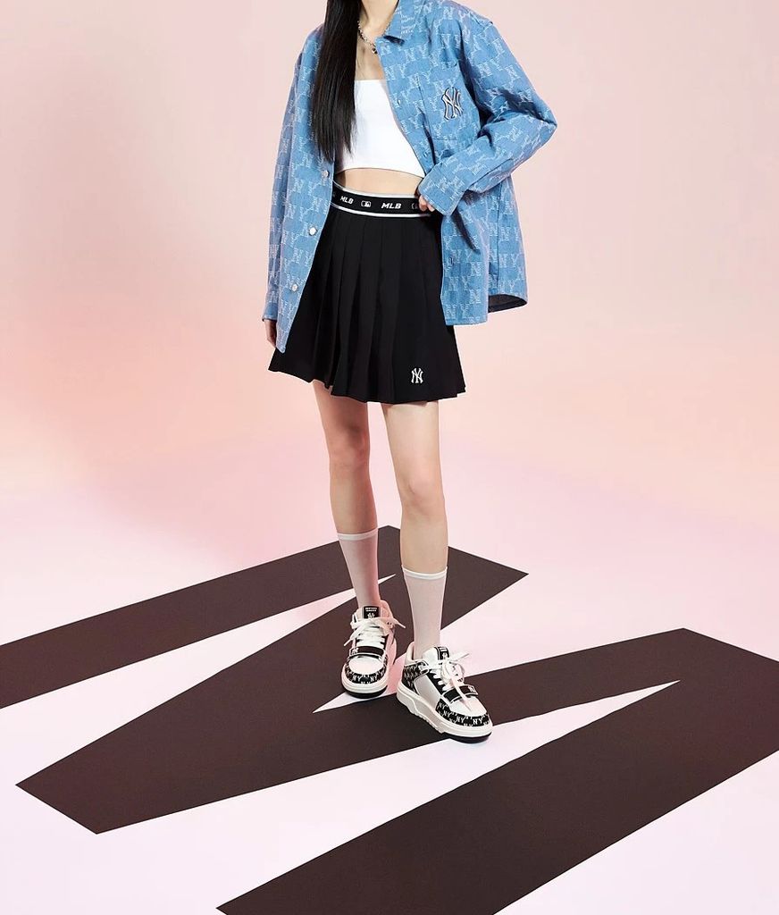 Giày MLB Sneaker Unisex Chunky Liner Mid Demin Black