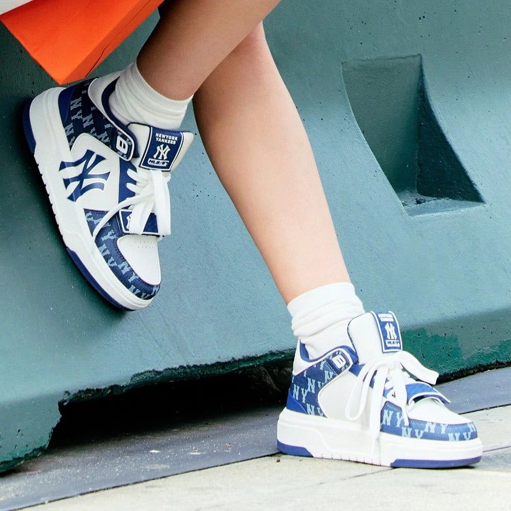 Giày MLB Sneaker Unisex Chunky Liner Mid Demin Navy