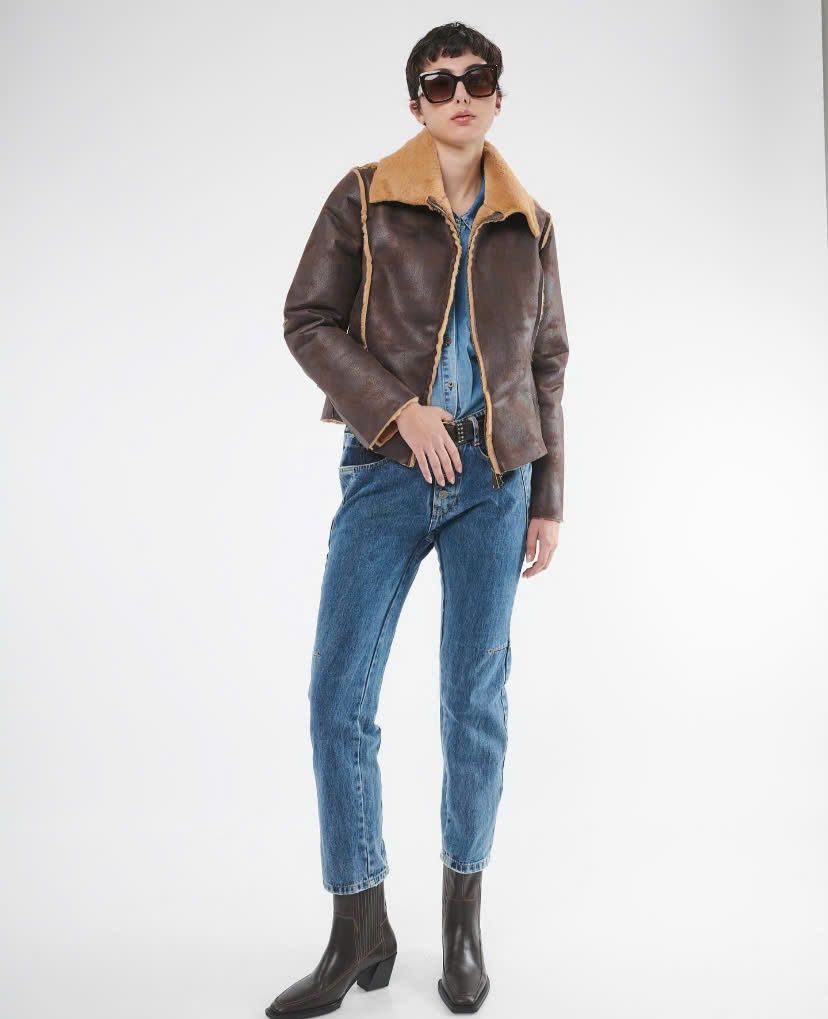 Vagabond Boots Alina Nâu kẻ sọc