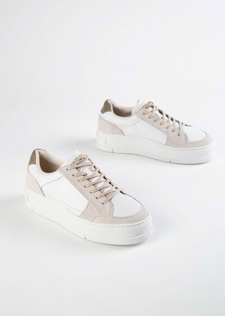 Vagabond sneaker  trắng phối kem da lộn