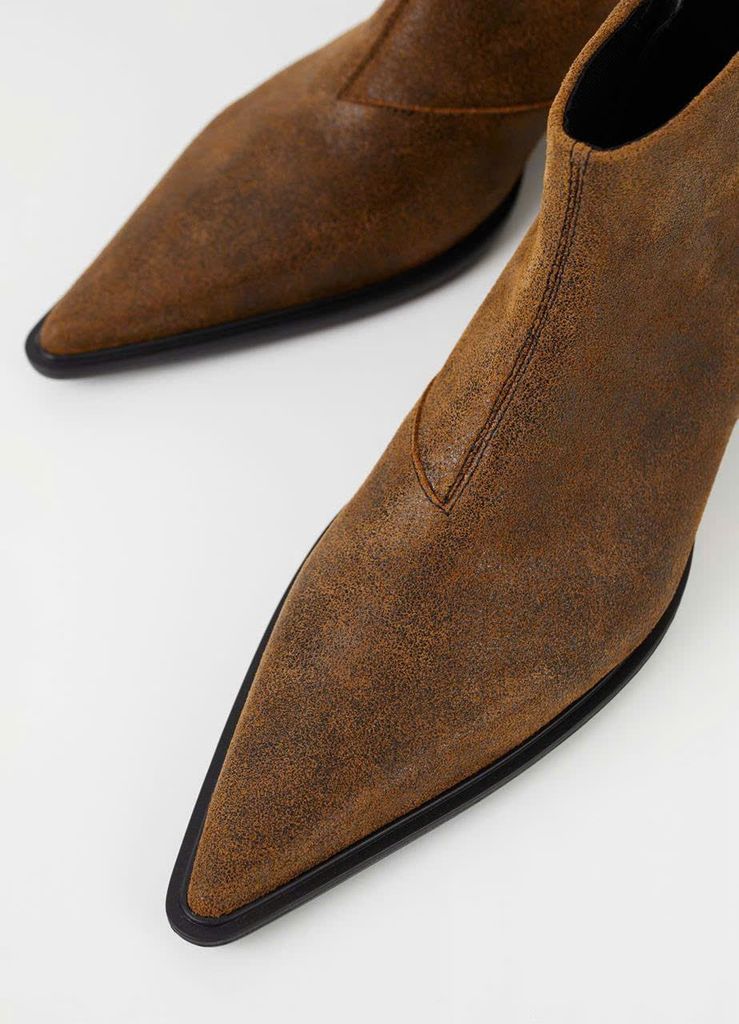 Vagabond Boots nâu rám - mũi nhọn - khóa kéo