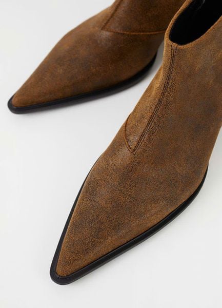  Vagabond Boots nâu rám - mũi nhọn - khóa kéo 