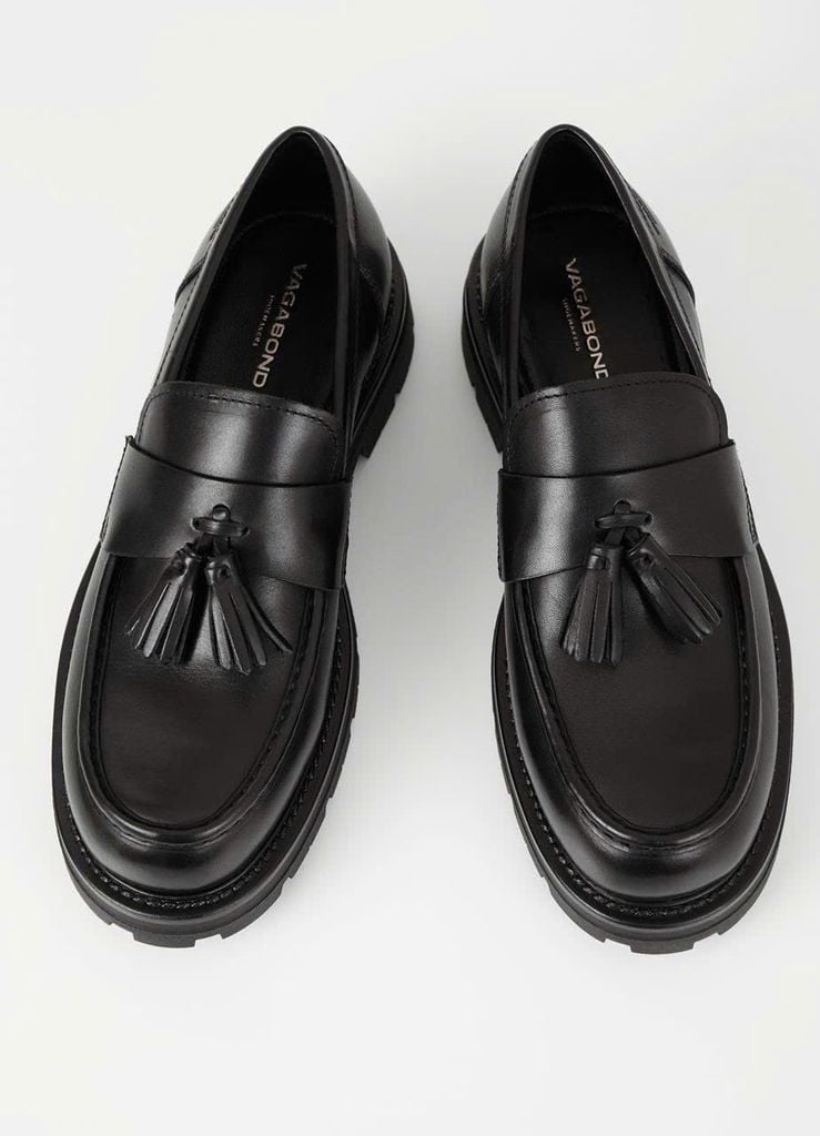 Vagabond Loafer Cosmo Đen - tua rua