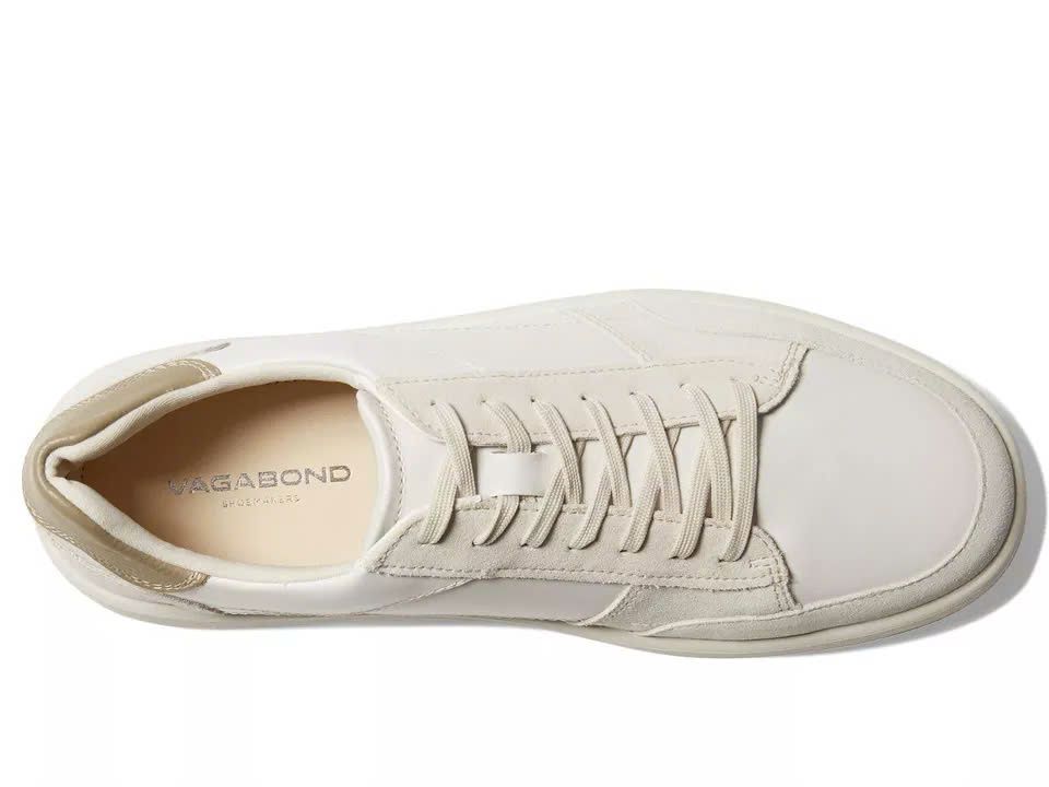 Vagabond sneaker trắng gót da lộn