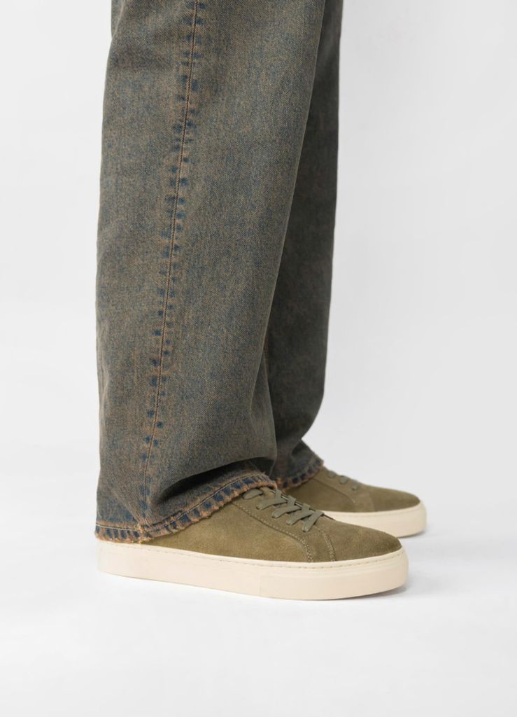 Vagabond Sneaker xanh rêu da lộn