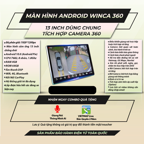  Winca S300 Pro 360 13 inch DTS 4GB 64GB Màn Hình Android 