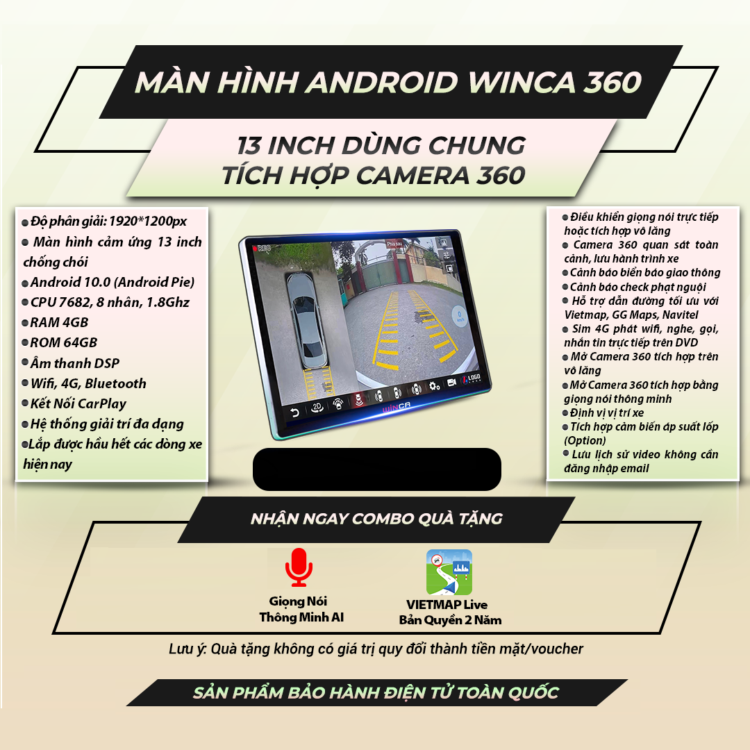  Winca S200 Pro 360 13 inch 4GB 64GB Màn Hình Android 