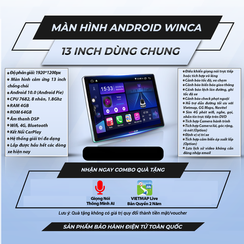  Winca S200 13 inch 4GB 64GB Màn Hình Android 