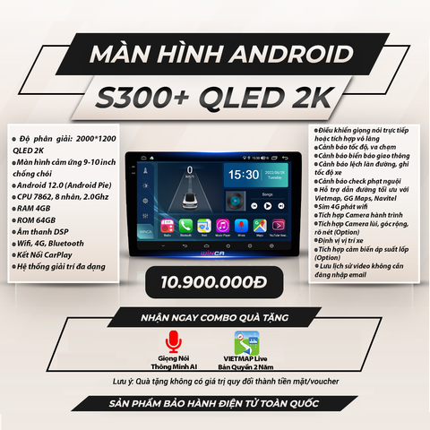  Winca S300 Qled 2K 9 inch 4GB 64GB Màn Hình Android 