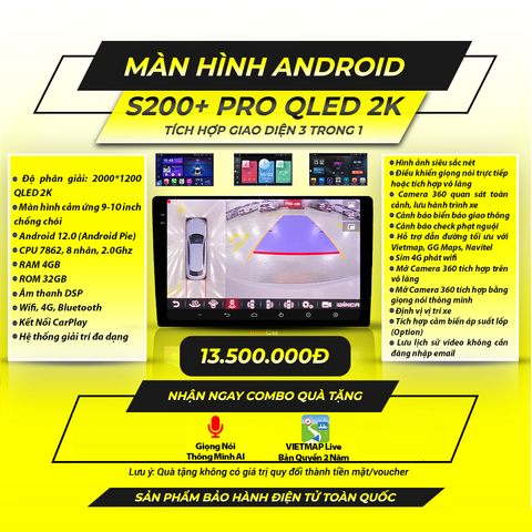  Winca S200 Pro Qled 2K 360 9 inch 4GB 32GB Màn Hình Android 