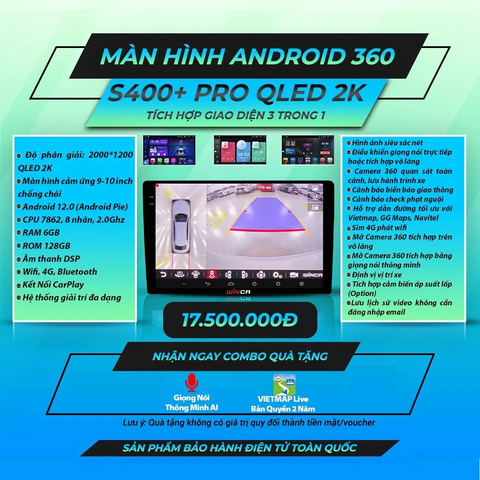  Winca S400 Pro Qled 2K DTS 360 9 Inch 6GB 128GB Màn Hình Android 