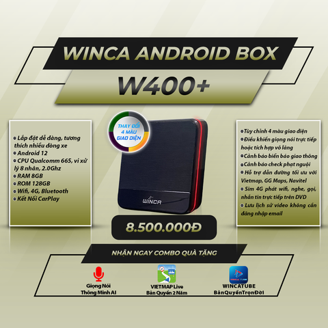  Winca W400 8GB 128GB Android Box Ô Tô 