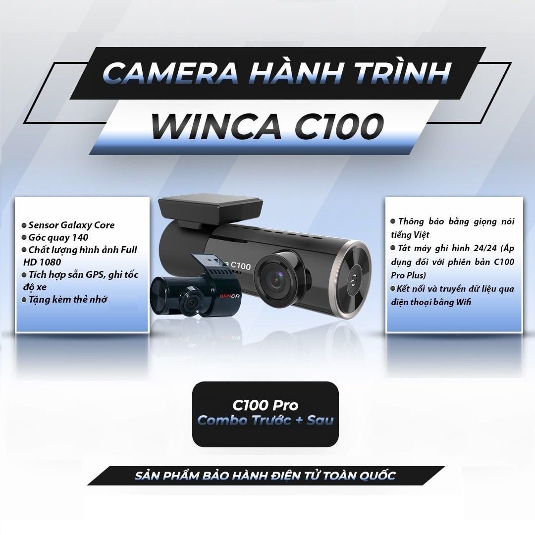 Winca C100 FHD Camera Hành Trình Ghi Hình Trước Sau Tùy Chọn 