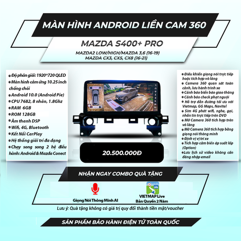  Mazda Winca S400 Pro 360 10.25 inch 6GB 128GB Màn Hình Android 