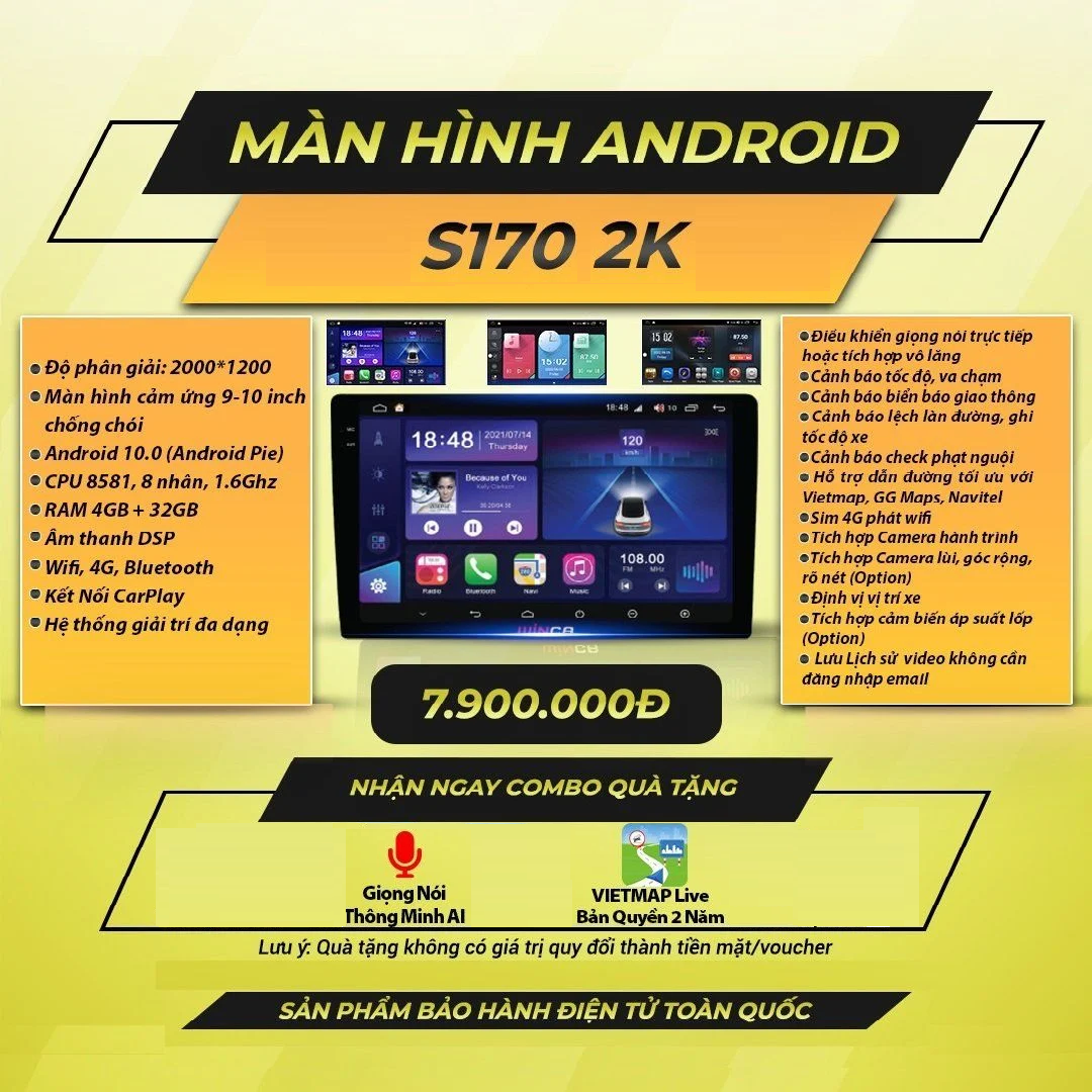  Winca S170 2K 9 inch 4GB 32GB Màn Hình Android 