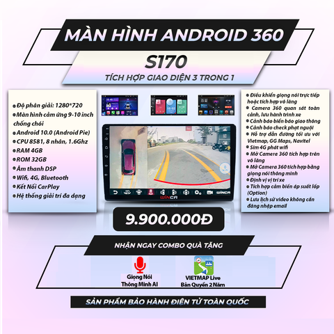  Winca S170 camera 360 9 inch 4GB 32GB Màn Hình Android 