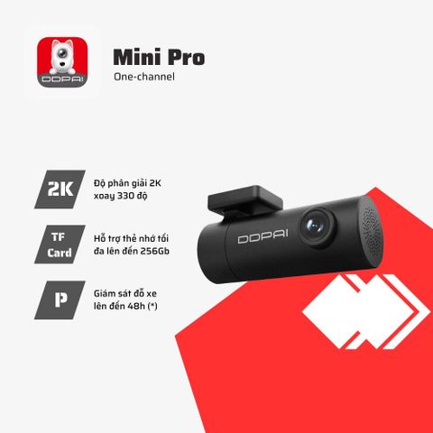  DDPAI Mini Pro 2K Camera Hành Trình Ghi Hình Trước 