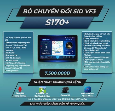  SID S170 Bộ Chuyển Đổi Màn Hình Xe Vinfast VF3 