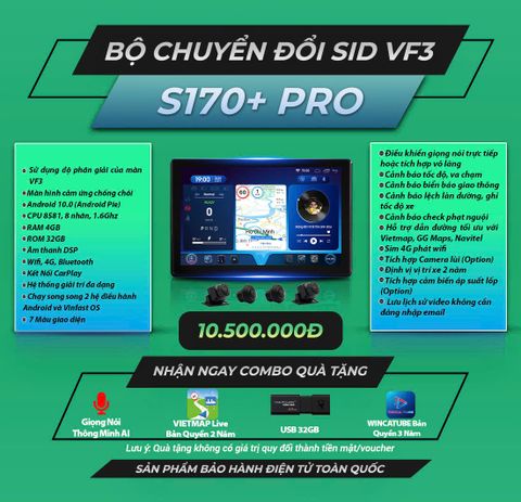  SID S170 Pro Bộ Chuyển Đổi Màn Hình Xe Vinfast VF3 
