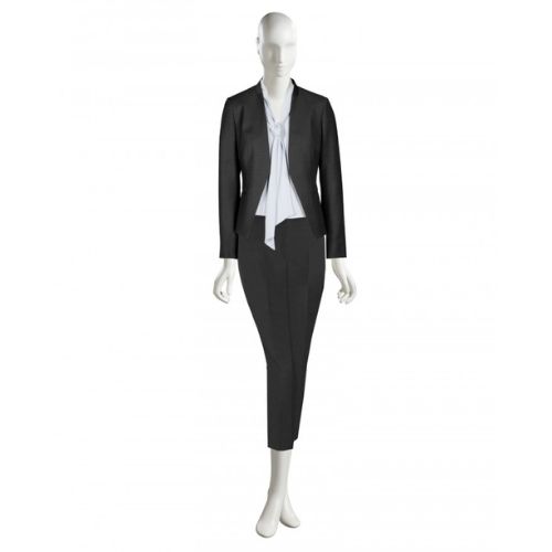 nữ người mẫu mặc vest đồng phục màu đen