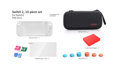  Túi Chống Sốc Cho Nintendo Switch 2 Dobe + Cường Lực + Nút Analog + Vỏ Silicon + Hộp Băng TNS-5111 