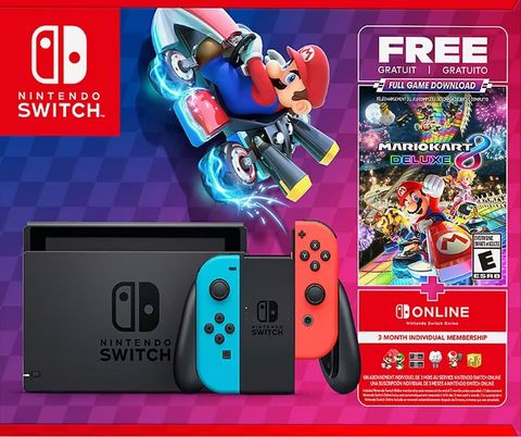  Máy Nintendo Switch V2 neon with Mario Kart 8 Game 