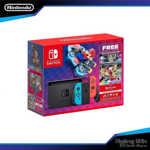  Máy Nintendo Switch V2 neon with Mario Kart 8 Game 