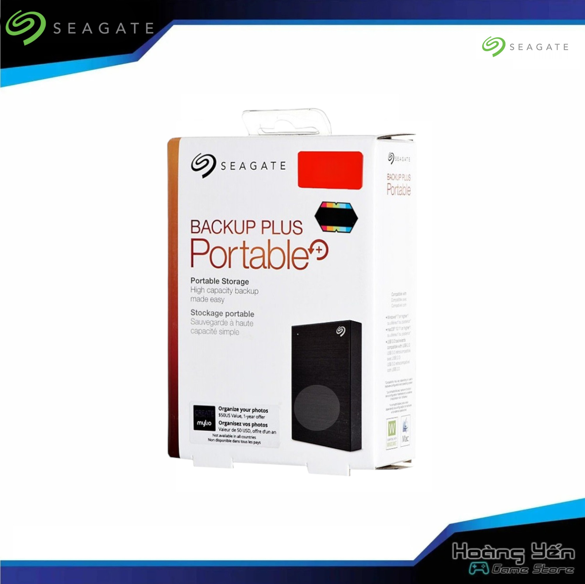  Ổ Cứng Di Động Seagate 4TB/5TB Backup Plus Portable USB 3.0 ( HDD Gắn Ngoài Seagate ) - Tặng Kèm Bóp Chống Sốc 