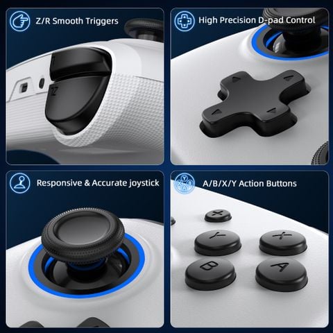  Tay Cầm Chơi Game Bluetooth Không Dây Samurai Cho Nintendo Switch IINE L617 Đen và IINE L856 trắng 