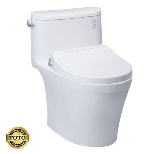 MS887RE2 Bàn cầu một khối, nắp đóng êm kèm vòi rửa nước lạnh TCW07S