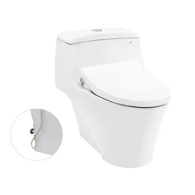 CW823RAE4 Bàn cầu một khối, nắp đóng êm kèm vòi rửa nước lạnh TCW1211A