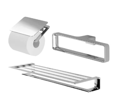 YS902N3V Bộ 3 sản phẩm G: lô đựng giấy vệ sinh, vòng treo khăn & thanh vắt khăn 2 tầng