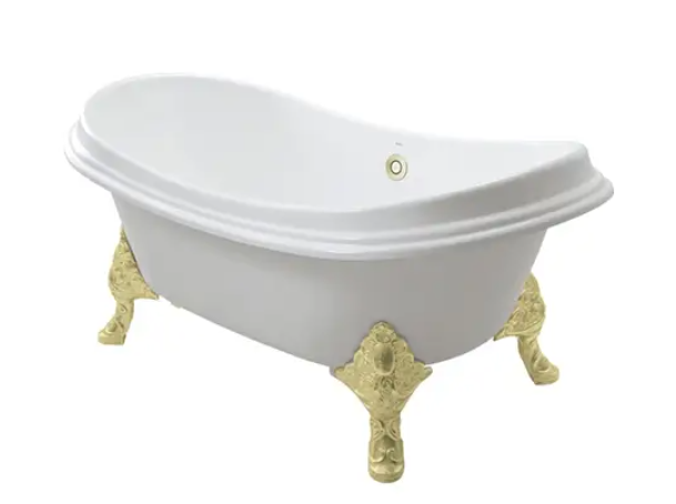 FBY1756PTGE Bồn tắm có chân đặt sàn gang tráng men, chân mạ vàng