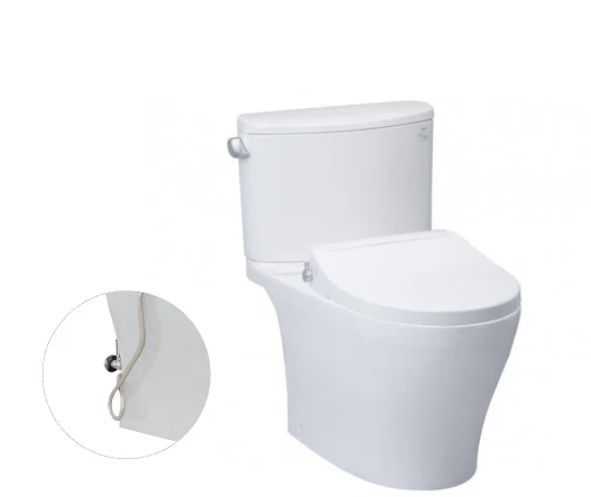 CS767RE2 Bàn cầu hai khối, nắp đóng êm kèm vòi rửa nước lạnh TCW07S