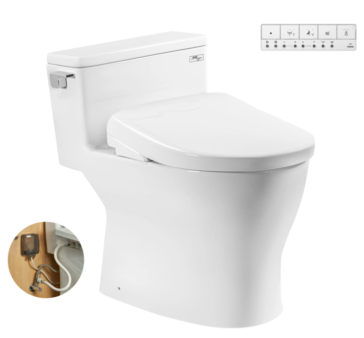 MS188VKW23/T53P100VR Bàn cầu 1 khối kèm nắp rửa điện tử WASHLET dòng S7 – TCF47360GAA
