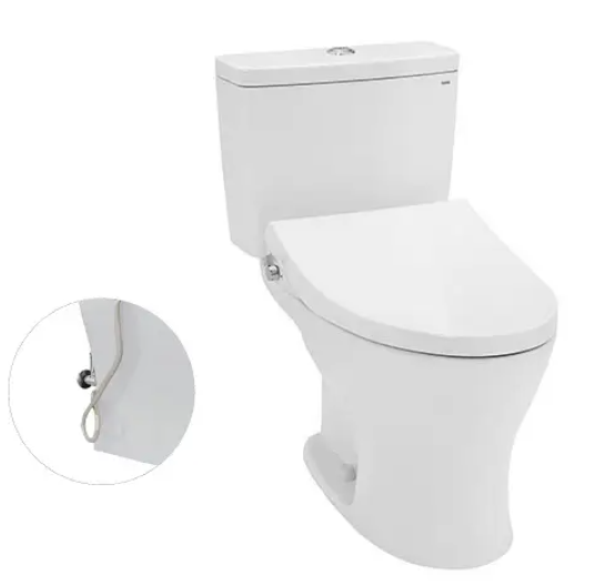 CS735DE4 Bàn cầu hai khối, nắp đóng êm kèm vòi rửa TCW1211A