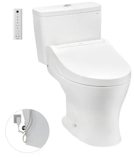 CS735DW14 Bàn cầu hai khối kèm nắp rửa điện tử WASHLET dòng C5 TCF24410AAA
