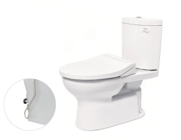 CS325DRE2 Bàn cầu hai khối, nắp đóng êm kèm vòi rửa nước lạnh TCW07S