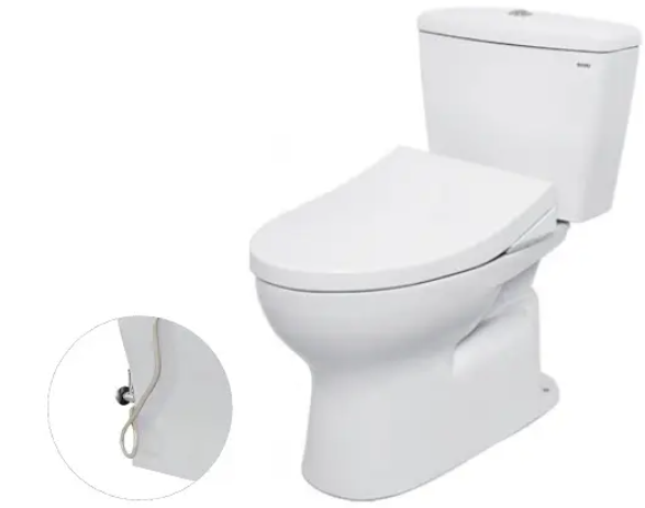 CS300DRE4 Bàn cầu hai khối, nắp đóng êm kèm vòi rửa nước lạnh TCW1211A