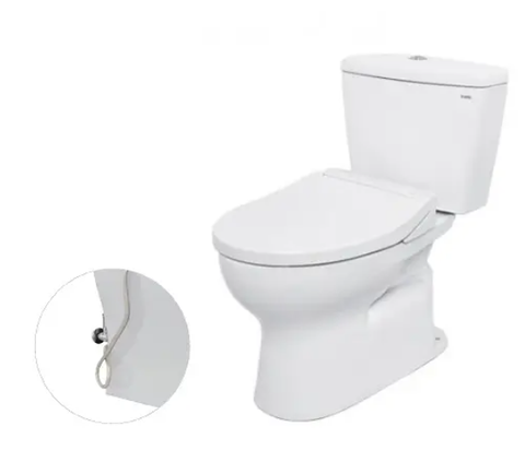  CS300DRE2 Bàn cầu hai khối, nắp đóng êm kèm vòi rửa nước lạnh TCW07S 