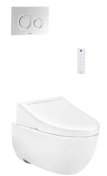 CW812RA/WH172A/TCF24410AAA/MB174P#WH Bàn cầu treo tường LP Series kèm nắp rửa điện tử WASHLET C5