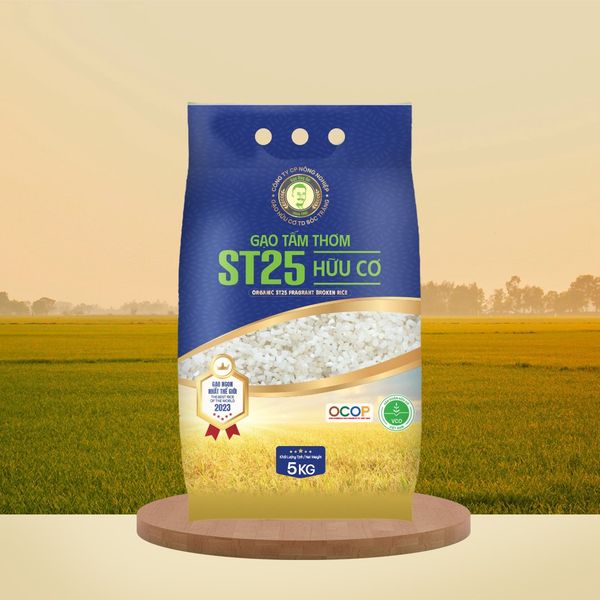  GẠO TẤM THƠM ST25 HỮU CƠ / ORGANIC ST25 FRAGRANT BROKEN RICE 5KG - 100% SẢN XUẤT TẠI SÓC TRĂNG 