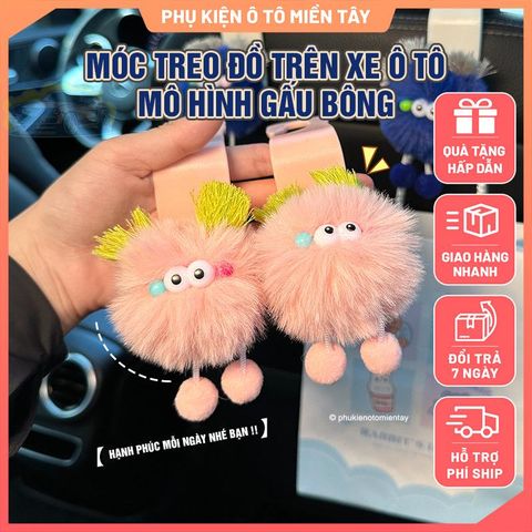 Móc Treo Đồ Trên Ô Tô, Xe Hơi Hoạt Hình Gấu Bông Dễ Thương